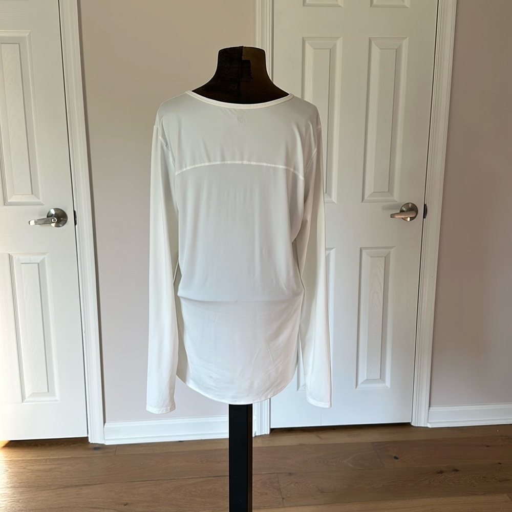 ATHLETA Unstinkable UPF Wicking Long Sleeve White Activewear Shirt size XL - Picture 5 of 9
